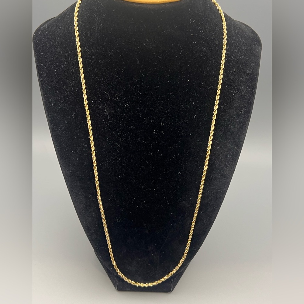 18k gold plated Elegant Gold Rope Chain Necklace